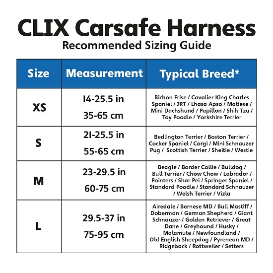 Clix Car Safe Size Guide
